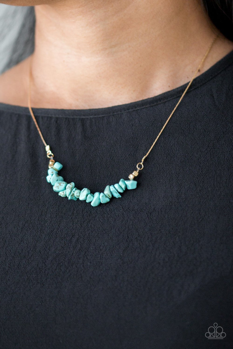 Polly Necklace - Turquoise Blue with Gold main image 1