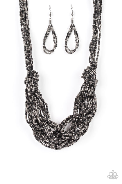 Paparazzi City Catwalk Black Seed Bead Necklace ...