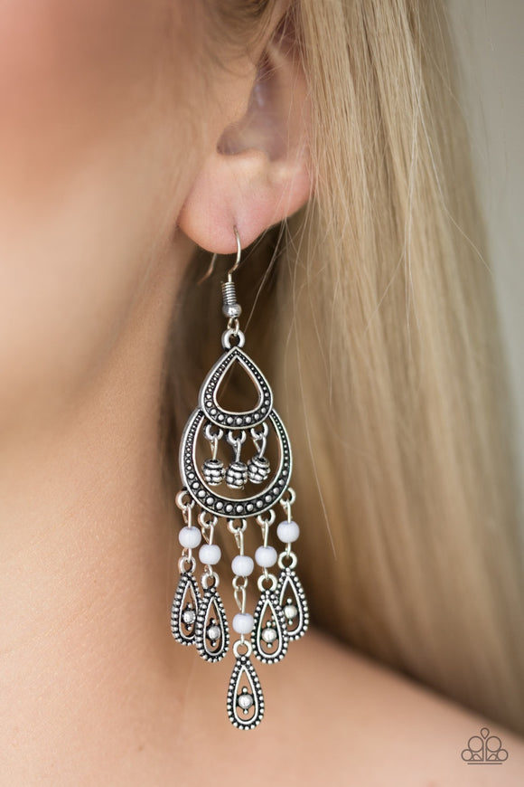 Paparazzi Eastern Excursion Silver Earrings - Glitzygals5dollarbling Paparazzi Boutique 