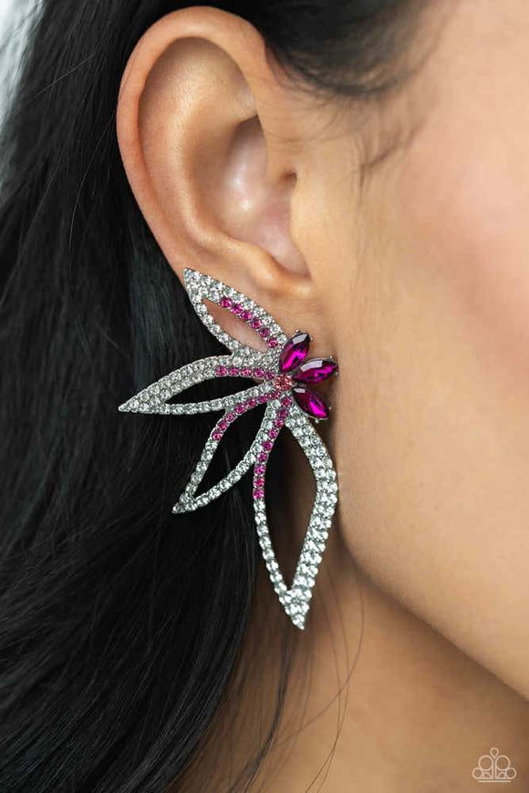 Twinkling Tulip Pink ~ Paparazzi Earrings