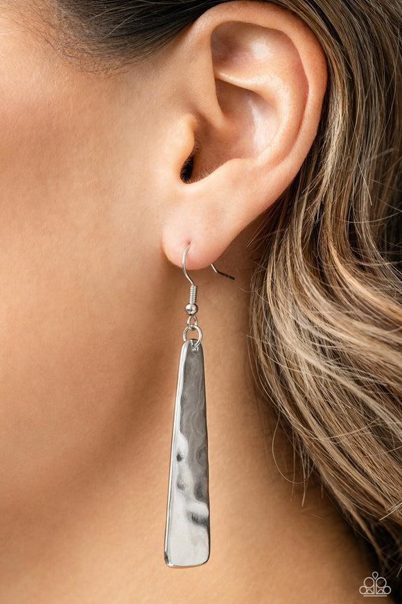 Detailed Definition Silver ~ Paparazzi Earrings