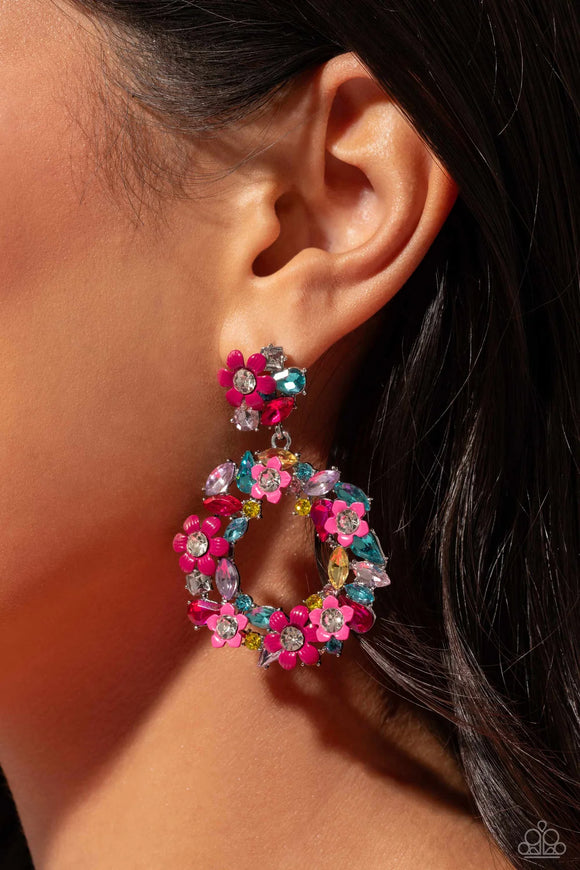 Wreathed in Wildflowers Multi ~ Paparazzi Earrings
