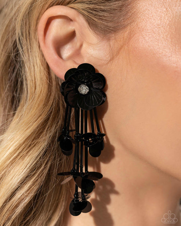 Floral Future Black ~ Paparazzi Earrings