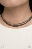 Glitzy Gusto Black ~ Paparazzi Choker Necklace