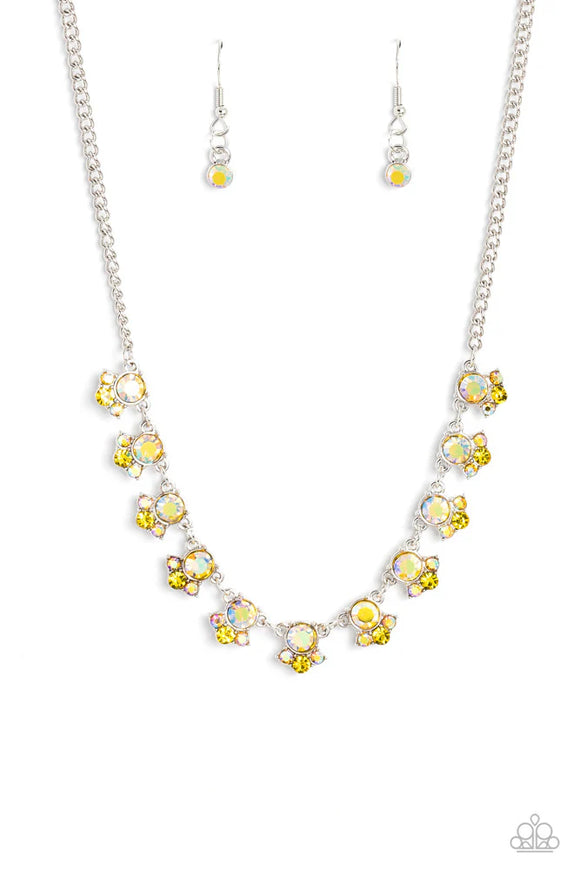 Tabloid Treasure Yellow Iridescent ~ Paparazzi Necklace