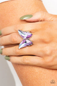 Fluorescent Flutter Purple ~ Paparazzi Ring