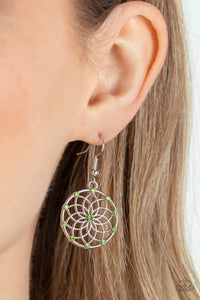 Springtime Salutations Green ~ Paparazzi Earrings