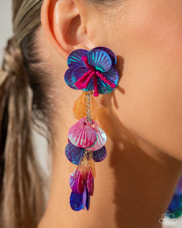 Under the Waves Purple ~ Paparazzi Earrings