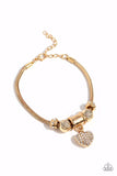 Suitor Sequence Gold ~ Paparazzi Bracelet