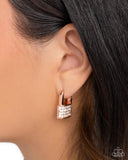 Locked Luxury Copper ~ Paparazzi Earring (October 2024 Fashion Fix Exclusive)
