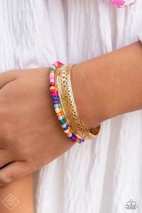 Multicolored Medley Gold ~ Paparazzi Bracelet