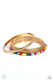 Multicolored Medley Gold ~ Paparazzi Bracelet