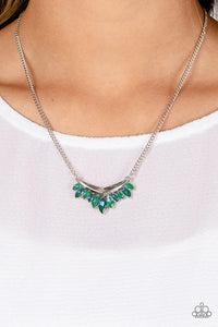 Flash of Fringe Green ~ Paparazzi Necklace