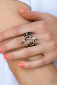 Extra Electrifying Brass ~ Paparazzi Ring