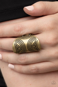 Pharaoh Party Brass ~ Paparazzi Ring