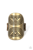 Pharaoh Party Brass ~ Paparazzi Ring