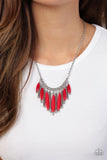 Bohemian Breeze Red ~ Paparazzi Necklace
