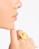 Fluttering Fidelity Yellow ~ Paparazzi Ring