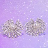 Fancy Fireworks - white ~ Paparazzi earrings - Glitzygals5dollarbling Paparazzi Boutique 