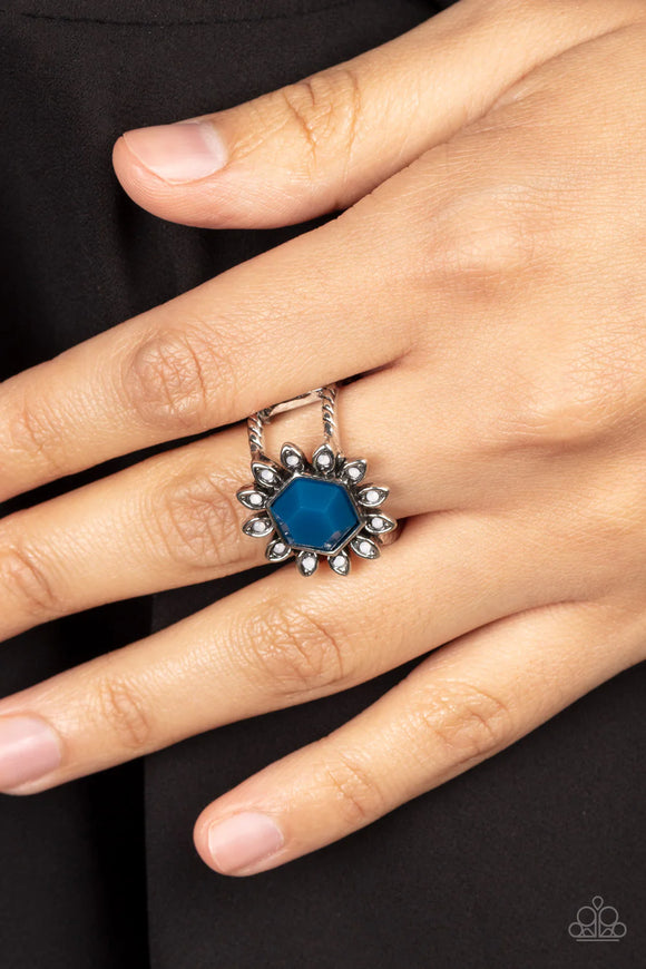 Wonderfully Wallflower Blue ~ Paparazzi Ring