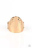 Basic Instincts Gold ~ Paparazzi Ring