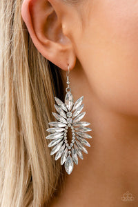 Turn Up the Luxe White ~ Paparazzi Earrings