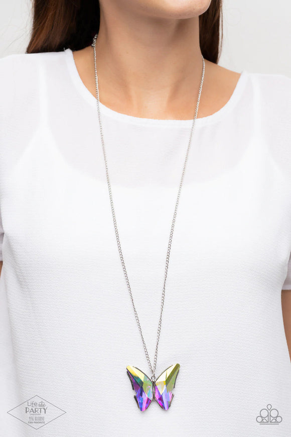The Social Butterfly Effect Multi (Iridescent) ~ Paparazzi Necklace