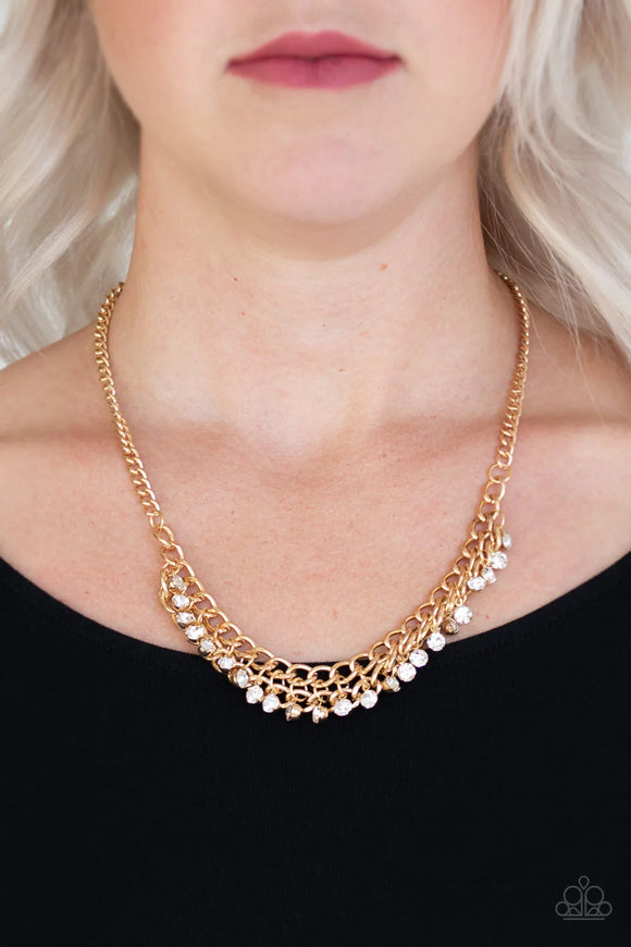 Glow and Grind Gold ~ Paparazzi Necklace