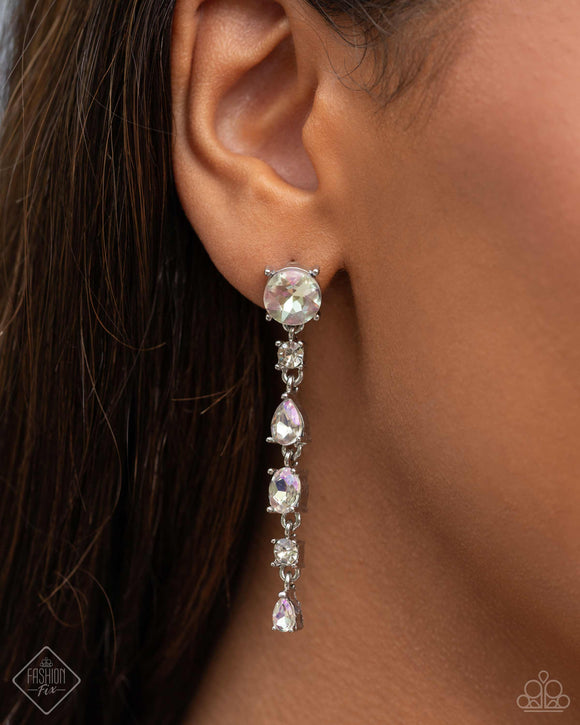 Fairytale Falls White ~ Paparazzi Earrings