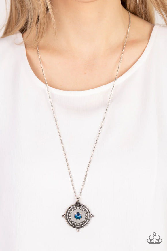 Compass Composure Blue ~ Paparazzi Necklace