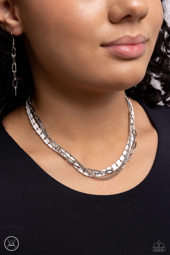 LAYER of the Year White ~ Paparazzi Necklace Choker