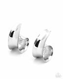 Curly Cadence Silver ~ Paparazzi Hoop Earrings
