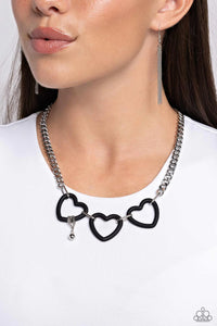 Heart Homage Black ~ Paparazzi Earrings