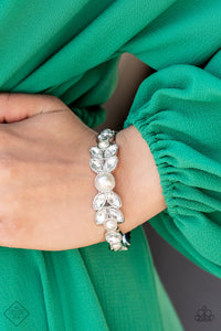 Regal Reminiscence White ~ Paparazzi Bracelet