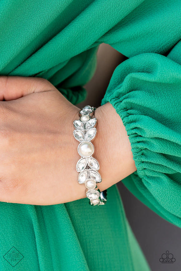 Regal Reminiscence White ~ Paparazzi Bracelet