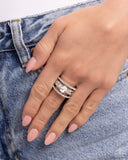 Dramatic Decadence White ~ Paparazzi Ring