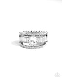Dramatic Decadence White ~ Paparazzi Ring