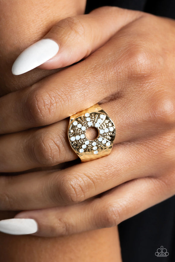 Stylish Sunbeams Gold ~ Paparazzi Ring
