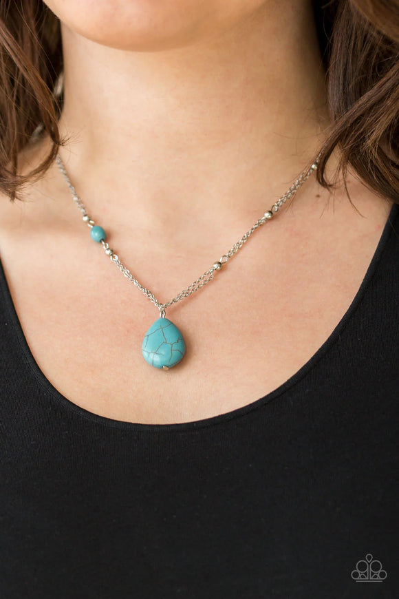 Peaceful Prairies Blue ~ Paparazzi Necklace
