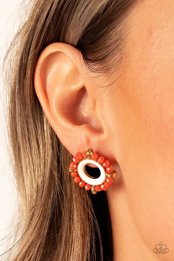 Nautical Notion Orange ~ Paparazzi Earrings
