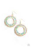 Wall Street Wreaths ~ Gold Paparazzi Earrings