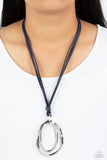 Long OVAL-Due Blue ~ Paparazzi Necklace
