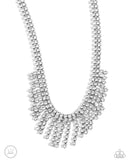 Daring Decadence White ~ Paparazzi Choker Necklace