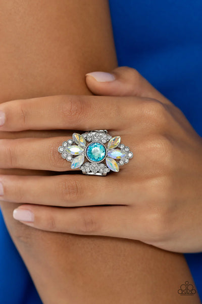 GLISTEN Here! Blue ~ Paparazzi Ring Life of the Party July 2023 - Glitzygals5dollarbling Paparazzi Boutique 