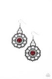 Floral Renaissance Red ~ Paparazzi Earrings - Glitzygals5dollarbling Paparazzi Boutique 