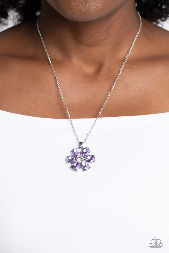 Fancy Flower Girl Purple ~ Paparazzi Necklace - Glitzygals5dollarbling Paparazzi Boutique 