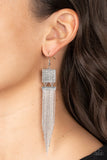Dramatically Deco White ~ Paparazzi Earrings - Glitzygals5dollarbling Paparazzi Boutique 