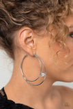 Theater Hoop White ~ Paparazzi Earrings Life of the Party May 2023 - Glitzygals5dollarbling Paparazzi Boutique 