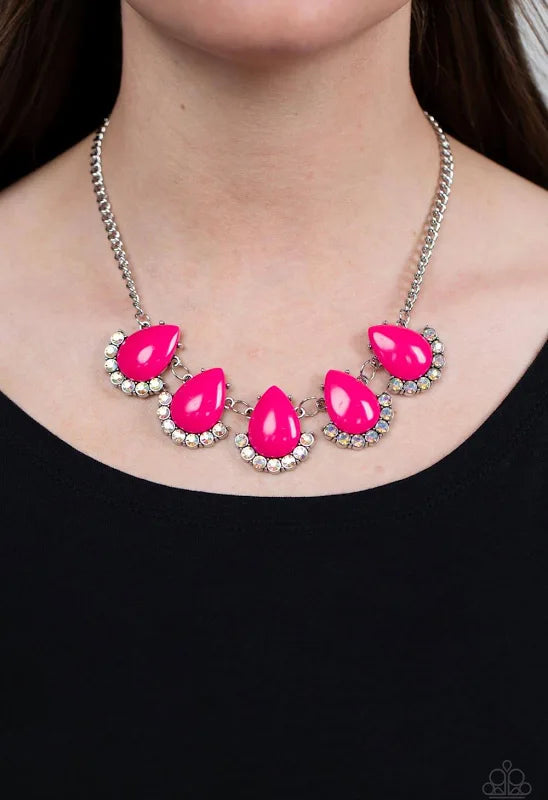 Ethereal Exaggerations Pink ~ Paparazzi Necklace - Glitzygals5dollarbling Paparazzi Boutique 