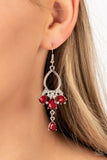 Coming in Clutch Red ~ Paparazzi Earrings - Glitzygals5dollarbling Paparazzi Boutique 